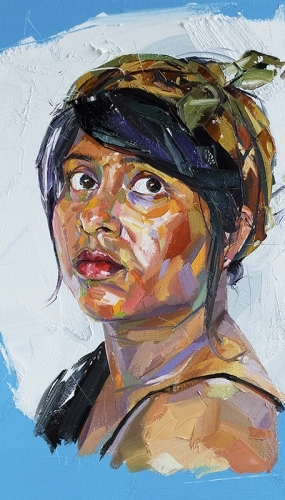 arushi with head scarf_50x40